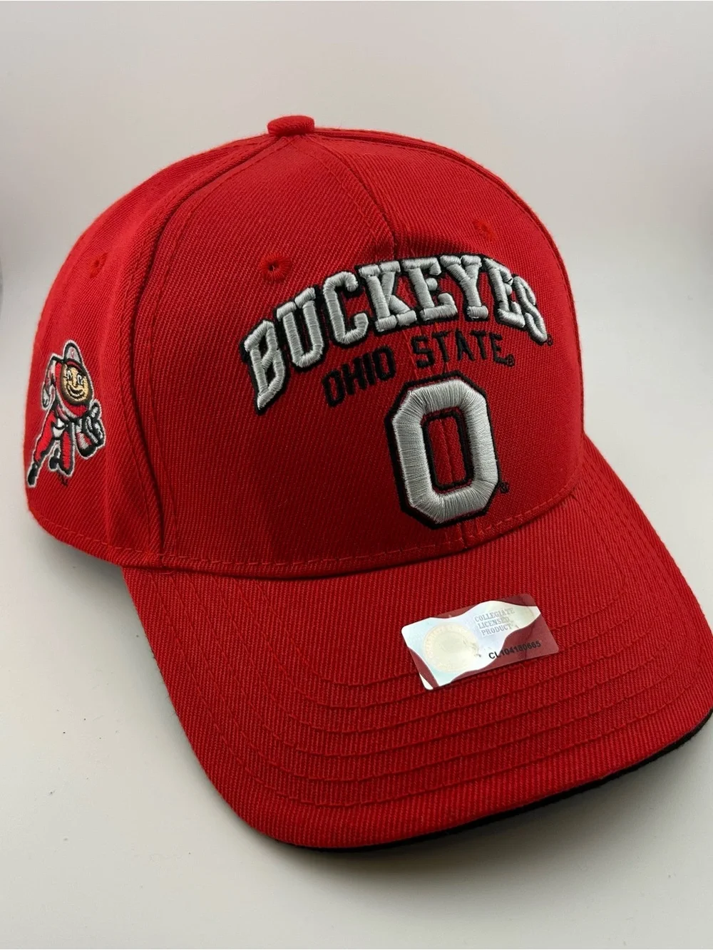 Ohio State Buckeyes Brutus Red Adjustable Hat Cap NCAA OSU Embroidered Football